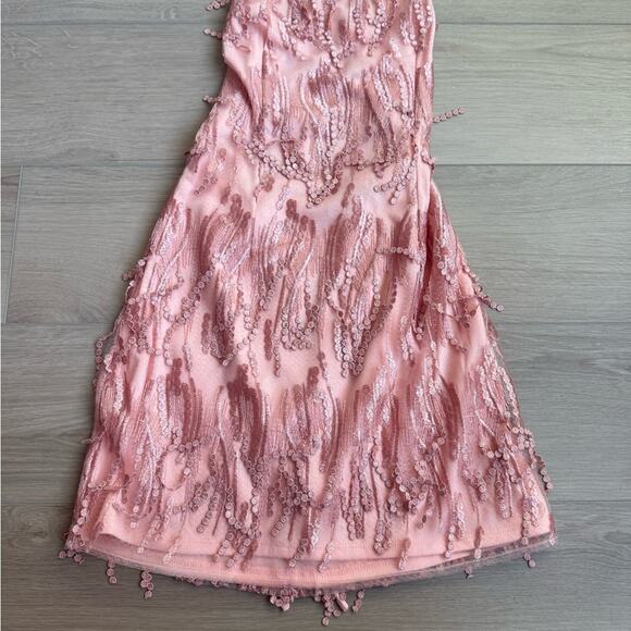 Lulus Blush Pink Fringe Mini Dress Size M - Picture 5 of 8